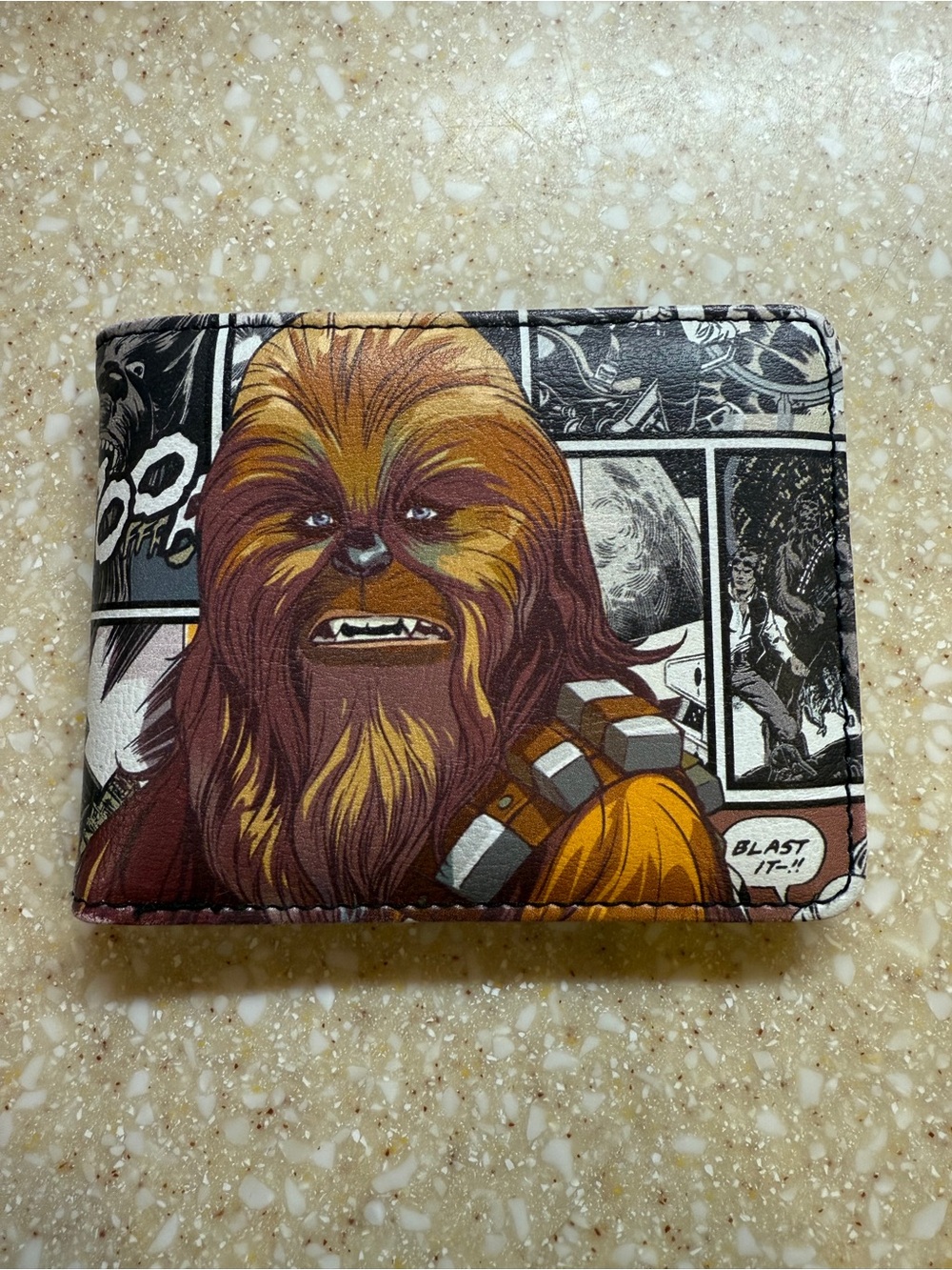 Star Wars Chewbacca Comic Bi-Fold Wallet - Brown & Gold Buckle Down Brand